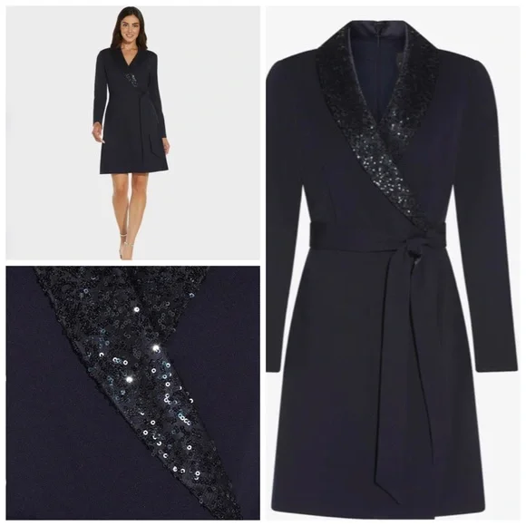 adrianna papell sequin collar tuxedo dress Adrianna Papell | Dresses | Adrianna Papell Sequin Collar Tuxedo Dress In  Ivory